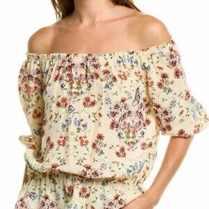 Maje Lucky Floral Silk Top Blouse